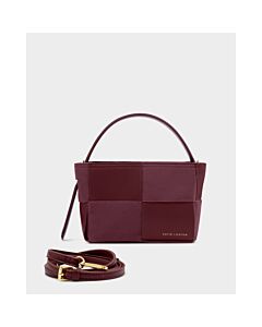 Katie Loxton Taya Hand Woven Suedette Top Handle Bag - Cherry
